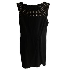 Nanette Lepore Black Caravan Sleeveless Studded Sheath Mini Dress Size 2 LBD